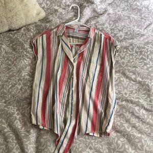 Old Navy Beachy Multi Stripe Tie Top